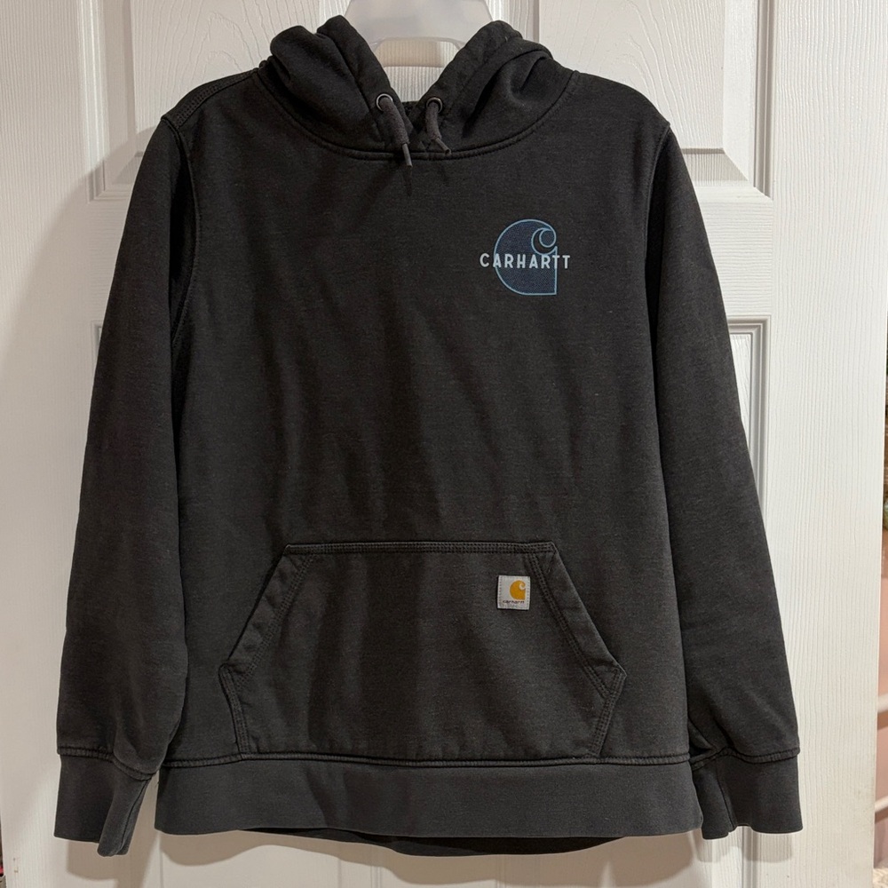 Carhartt Woman’s Dark Gray Hoodie Sweater - Has small spot